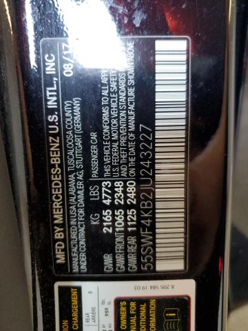 55SWF4KB2JU243227 - 2018 MERCEDES-BENZ C 300 4MATIC BLACK photo 12