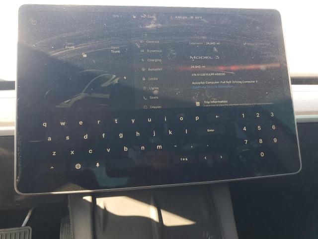 5YJ3E1EA1PF458230 - 2023 TESLA MODEL 3 Czarny zdjęcie 9