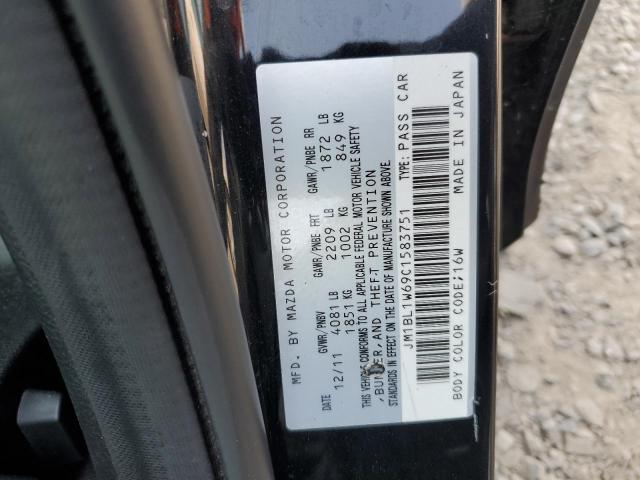 JM1BL1W69C1583751 - 2012 MAZDA 3 S BLACK photo 13