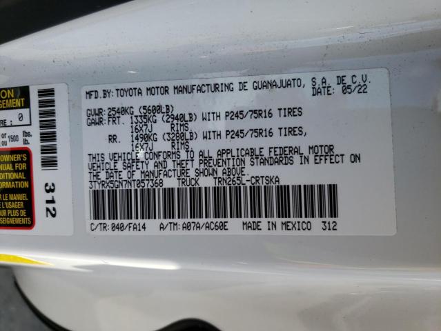 3TYRX5GN7NT057368 - 2022 TOYOTA TACOMA ACCESS CAB Ağ foto 12