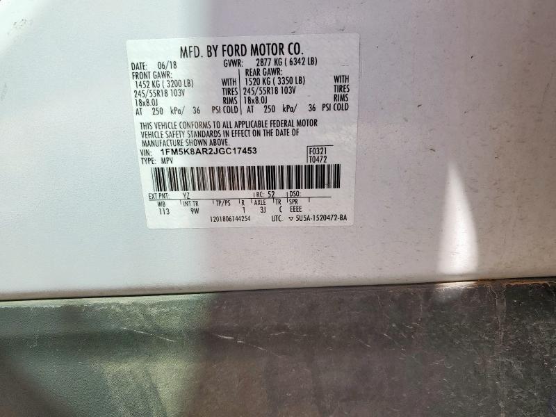 1FM5K8AR2JGC17453 - 2018 FORD EXPLORER POLICE INTERCEPTOR BLACK photo 13