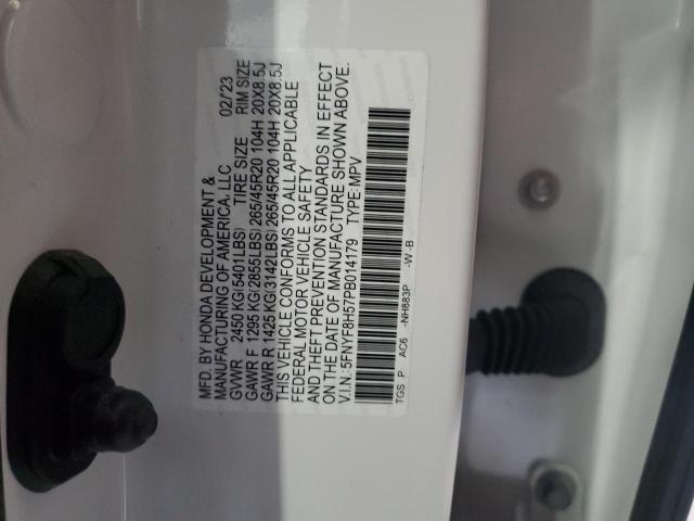 5FNYF8H57PB014179 - 2023 HONDA PASSPORT EXL WHITE photo 13