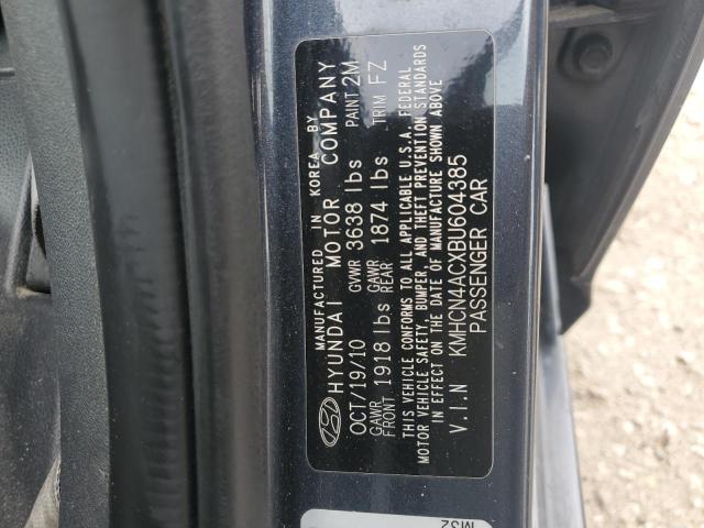 KMHCN4ACXBU604385 - 2011 HYUNDAI ACCENT GLS BLUE photo 12