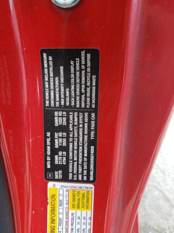 W04WJ3N53HG074958 - 2017 BUICK CASCADA SPORT TOURING RED photo 12