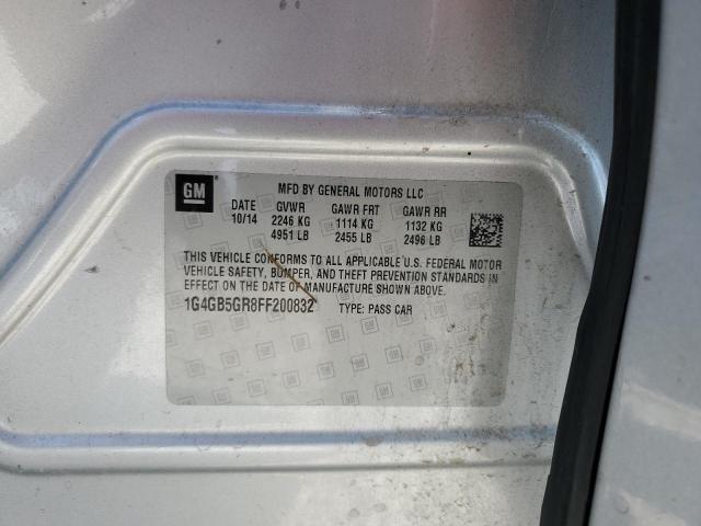1G4GB5GR8FF200832 - 2015 BUICK LACROSSE SILVER photo 13