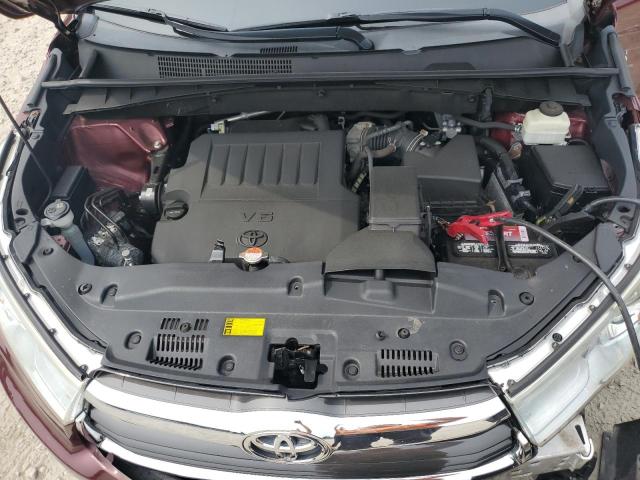 5TDJKRFH3GS336586 - 2016 TOYOTA HIGHLANDER XLE Bordeaux Foto 12