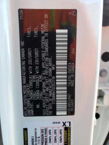 2T2BAMBA1SC053118 - 2025 LEXUS RX 350 BASE WHITE photo 13