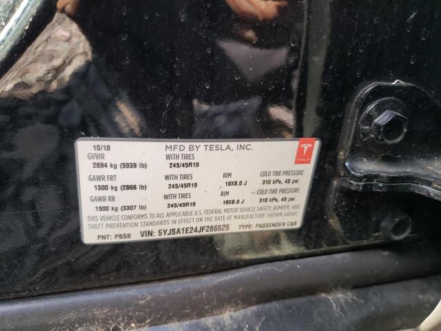5YJSA1E24JF286525 - 2018 TESLA MODEL S BLACK photo 13