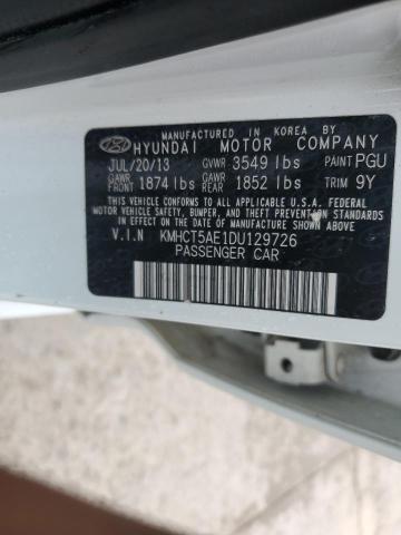 KMHCT5AE1DU129726 - 2013 HYUNDAI ACCENT GLS WHITE photo 12
