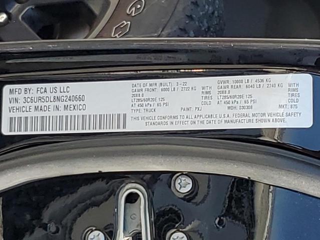 3C6UR5DL8NG240660 - 2022 RAM 2500 BIG HORN/LONE STAR BLACK photo 13