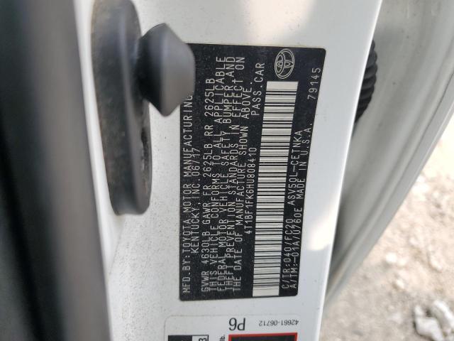 4T1BF1FK6HU808410 - 2017 TOYOTA CAMRY LE Ақ фото 12