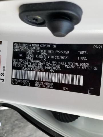 JTJHGKFA1N2022771 - 2022 LEXUS RX 450H L WHITE photo 13