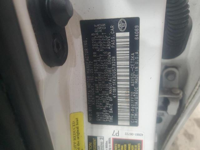 4T1BF1FK3CU579208 - 2012 TOYOTA CAMRY BASE WHITE photo 12