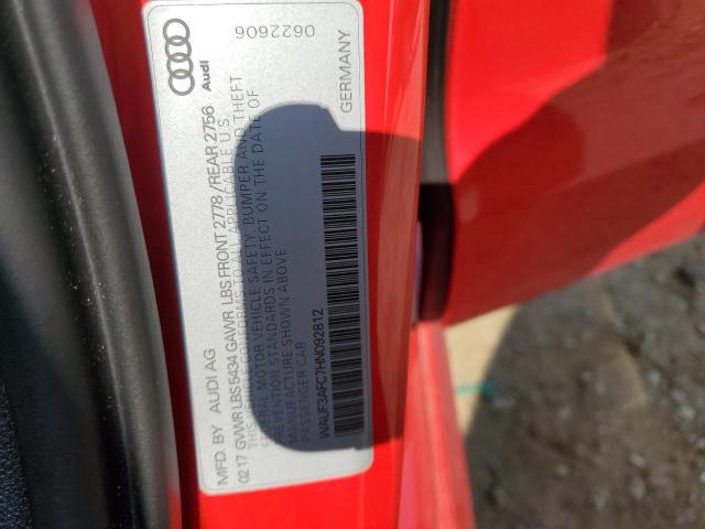 WAUF3AFC7HN092812 - 2017 AUDI A6 COMPETITION PRESTIGE RED photo 12