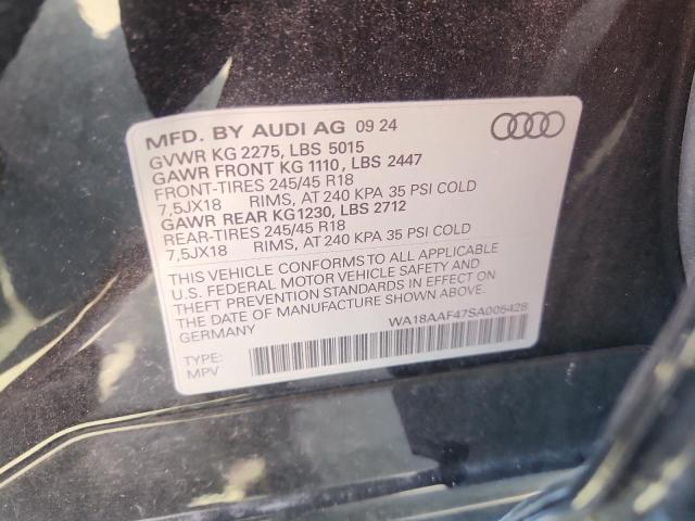 WA18AAF47SA005428 - 2025 AUDI A4 ALLROAD PREMIUM PLUS BLACK photo 12