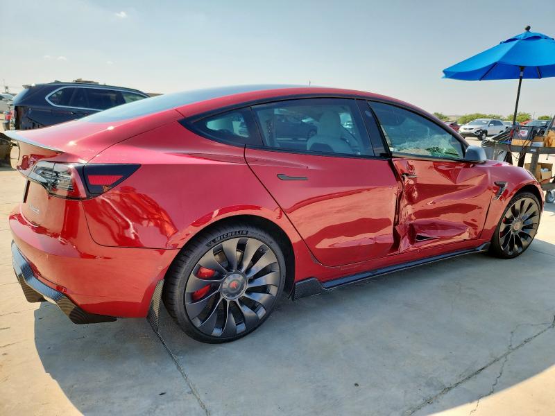 5YJ3E1EC4NF348464 - 2022 TESLA MODEL 3 红色 照片 3