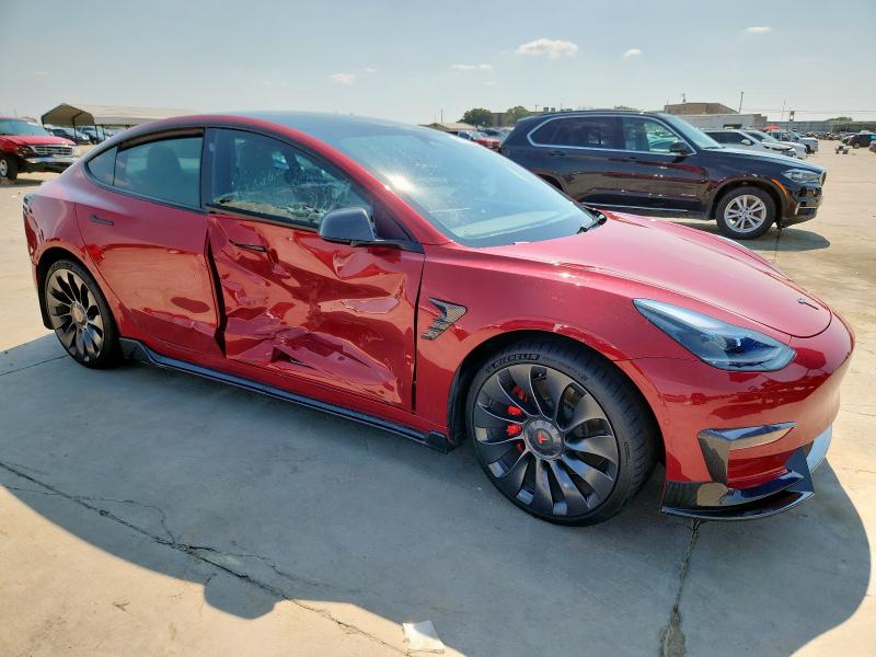 5YJ3E1EC4NF348464 - 2022 TESLA MODEL 3 红色 照片 4