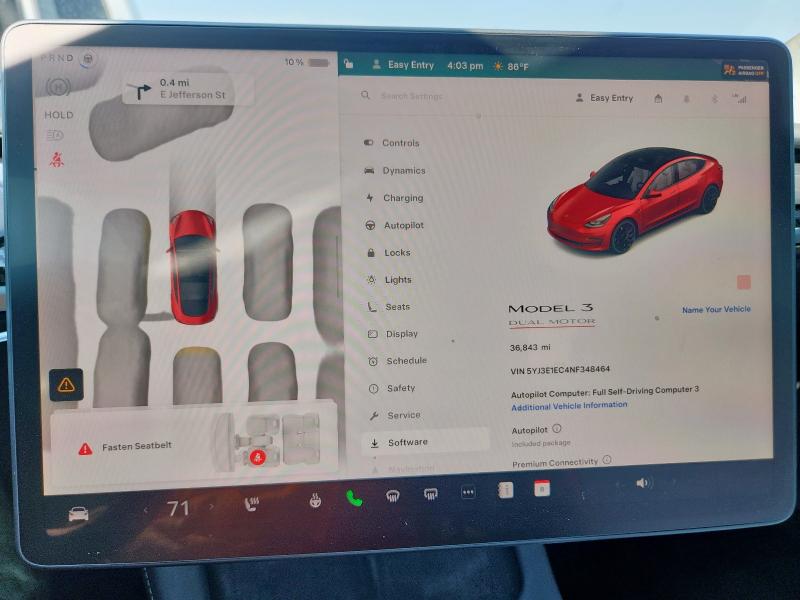5YJ3E1EC4NF348464 - 2022 TESLA MODEL 3 红色 照片 9