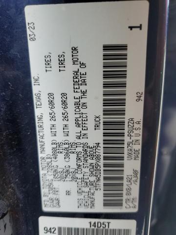 5TFNA5DB5PX087794 - 2023 TOYOTA TUNDRA CREWMAX PLATINUM ლურჯი ფოტო 13