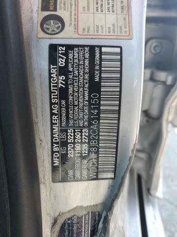 WDDHF8JB2CA614150 - 2012 MERCEDES-BENZ E 350 4MATIC SILVER photo 12