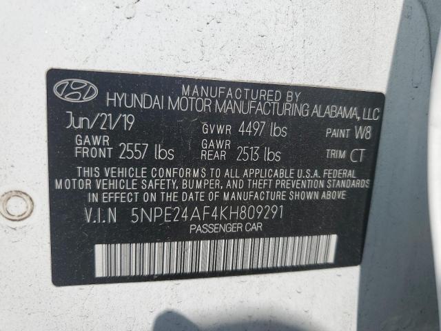 5NPE24AF4KH809291 - 2019 HYUNDAI SONATA SE Weiß Foto 12