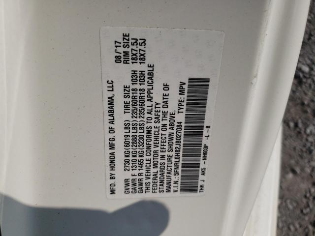 5FNRL6H82JB027084 - 2018 HONDA ODYSSEY TOURING Ağ foto 13