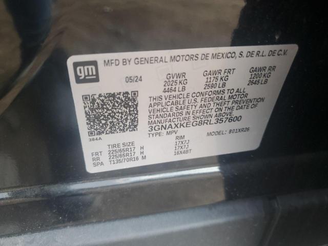 3GNAXKEG8RL357600 - 2024 CHEVROLET EQUINOX LT 黑色 照片 13