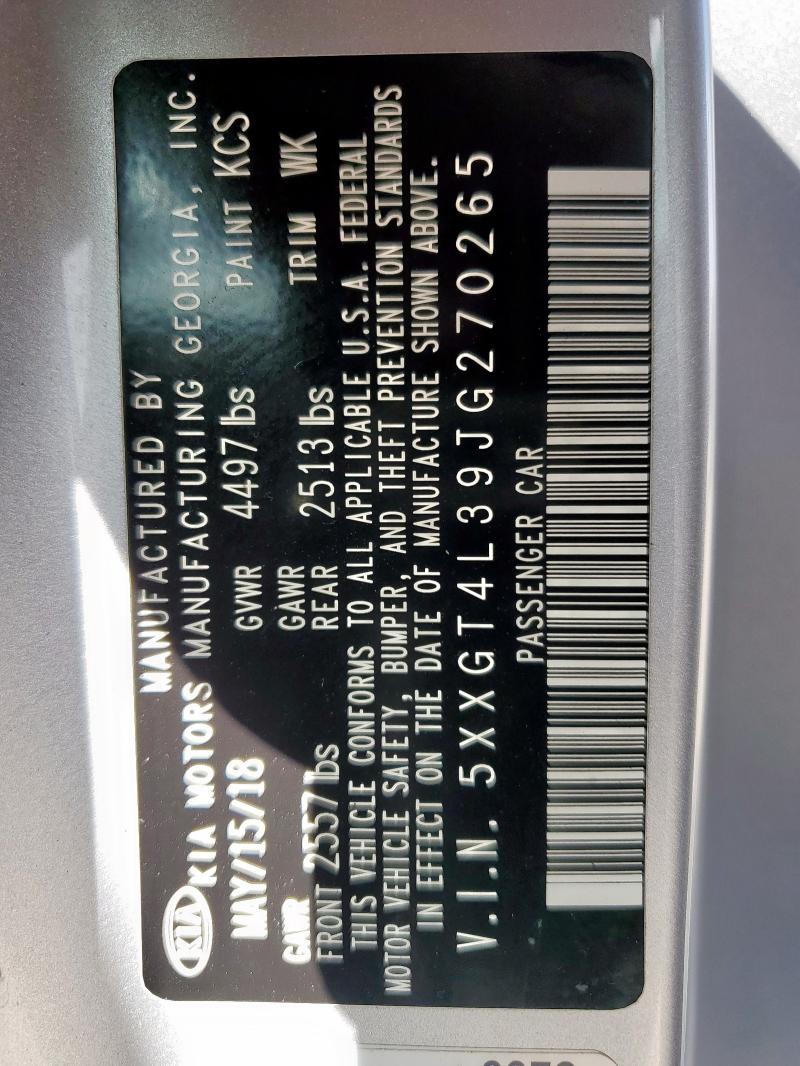 5XXGT4L39JG270265 - 2018 KIA OPTIMA LX Gümüş foto 12