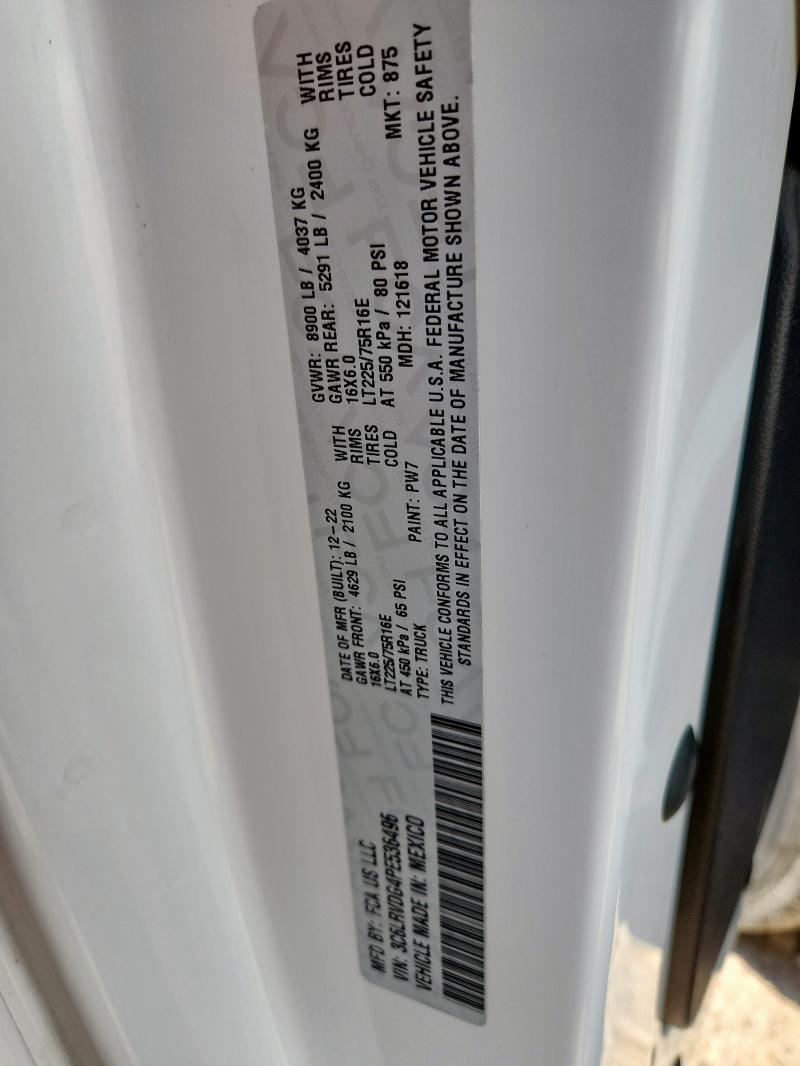 3C6LRVDG4PE536496 - 2023 RAM PROMASTER 2500 HIGH Ağ foto 13