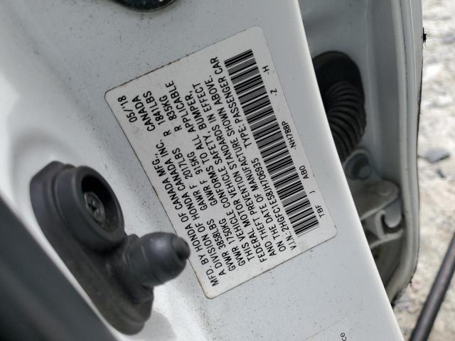 2HGFC1E58JH706935 - 2018 HONDA CIVIC SI Blanco foto 12