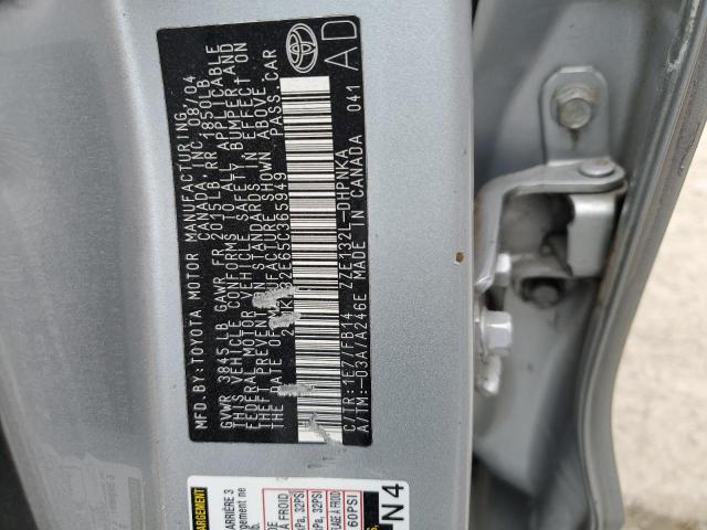 2T1KR32E65C365949 - 2005 TOYOTA COROLLA MA XR SILVER photo 12
