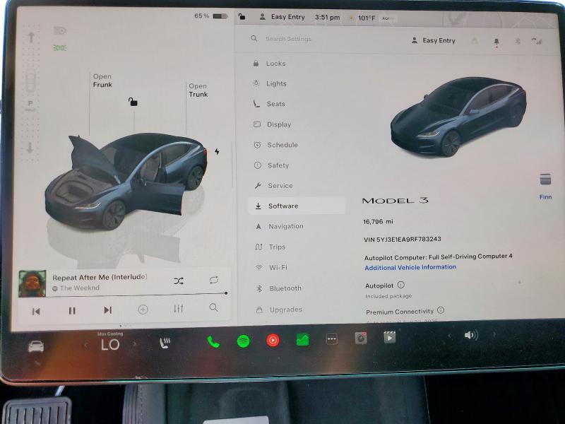 5YJ3E1EA9RF783243 - 2024 TESLA MODEL 3 Qara foto 9