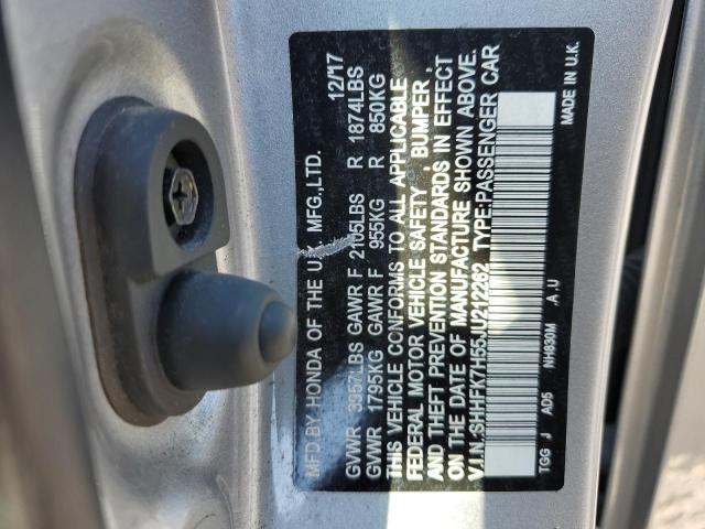 SHHFK7H55JU212262 - 2018 HONDA CIVIC EX 银色 照片 12