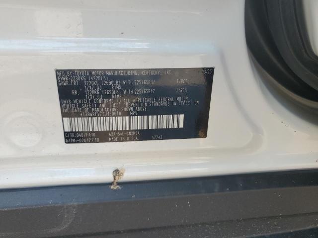 4T3RWRFV7SU180640 - 2025 TOYOTA RAV4 XLE WHITE photo 12