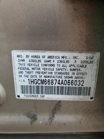 1HGCM66874A066032 - 2004 HONDA ACCORD EX CREAM photo 13