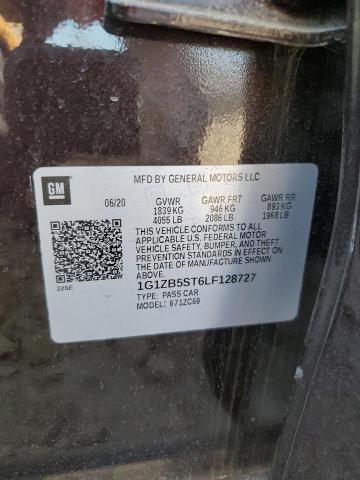 1G1ZB5ST6LF128727 - 2020 CHEVROLET MALIBU LS ბურგუნდია ფოტო 12