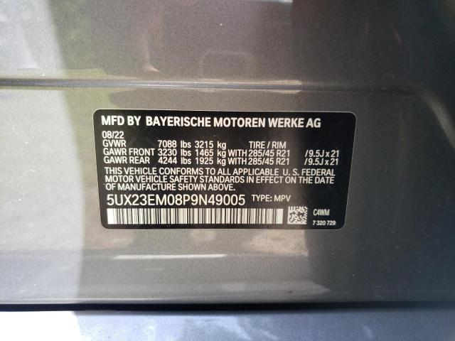 5UX23EM08P9N49005 - 2023 BMW X7 XDRIVE40I GRAY photo 13