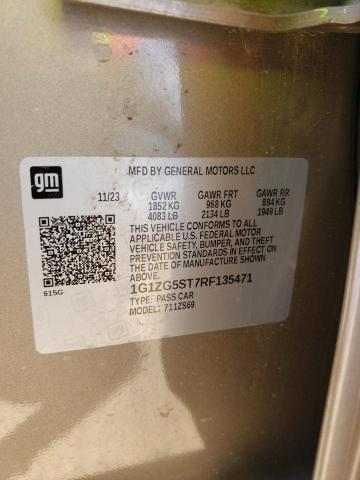 1G1ZG5ST7RF135471 - 2024 CHEVROLET MALIBU RS SILVER photo 12