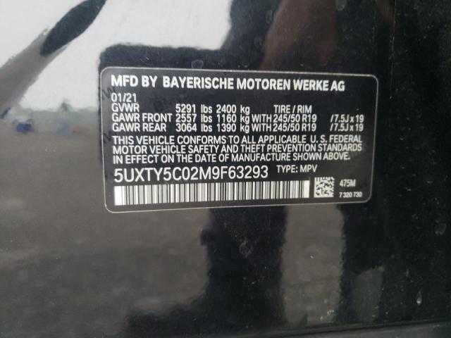 5UXTY5C02M9F63293 - 2021 BMW X3 XDRIVE30I BLACK photo 13