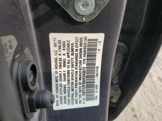 19XFC2F65HE045012 - 2017 HONDA CIVIC LX Boz foto 12