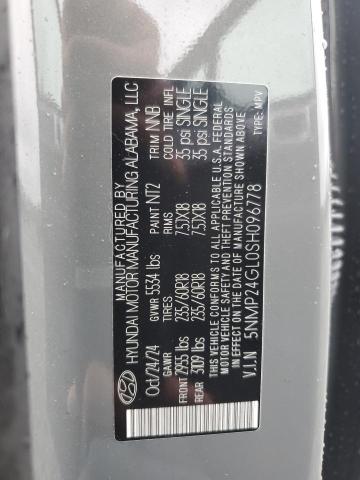 5NMP24GL0SH096778 - 2025 HYUNDAI SANTA FE SEL GRAY photo 12