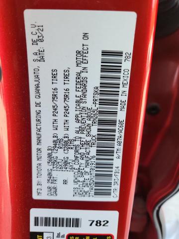 3TYAX5GN1MT019176 - 2021 TOYOTA TACOMA DOUBLE CAB RED photo 12