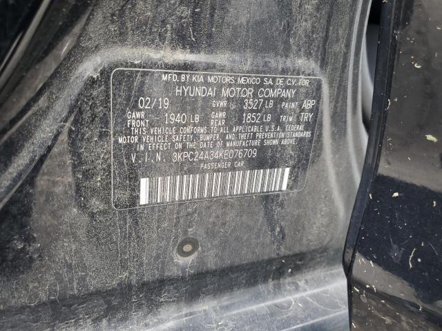 3KPC24A34KE076709 - 2019 HYUNDAI ACCENT SE Қара фото 12