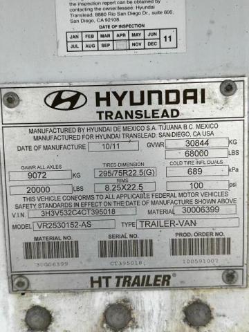 3H3V532C4CT395018 - 2012 HYUNDAI (QTY:GAXLE WHITE photo 10