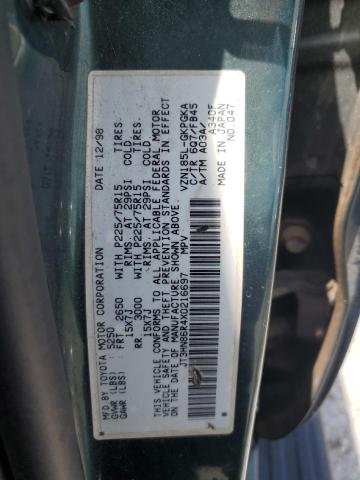 JT3HN86R4X0216697 - 1999 TOYOTA 4RUNNER SR5 Yaşıl foto 13