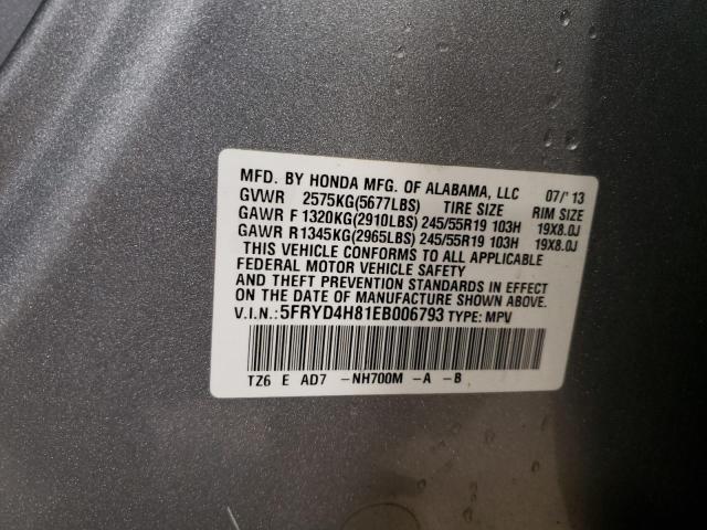 5FRYD4H81EB006793 - 2014 ACURA MDX ADVANCE SILVER photo 14