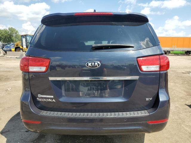 KNDMC5C14F6047337 - 2015 KIA SEDONA EX BLUE photo 6