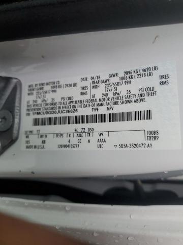 1FMCU0GD0JUC36826 - 2018 FORD ESCAPE SE თეთრი ფოტო 12