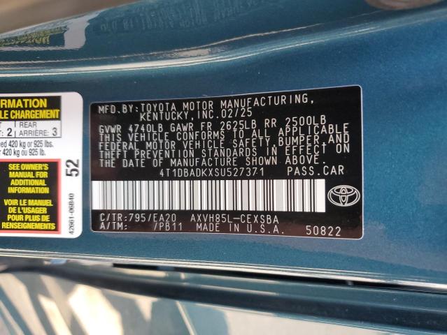 4T1DBADKXSU527371 - 2025 TOYOTA CAMRY XSE GREEN photo 13