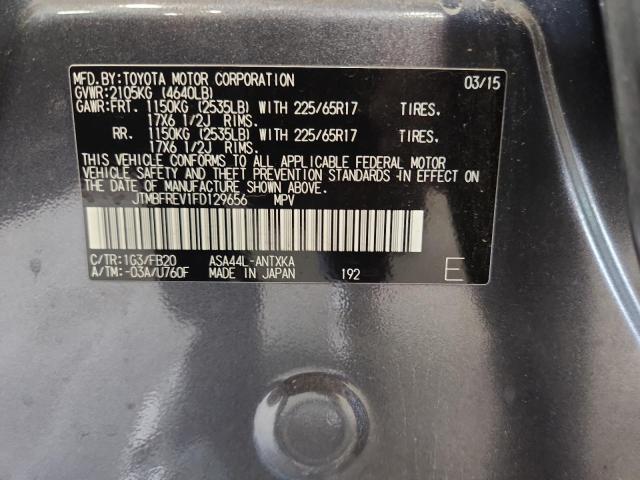 JTMBFREV1FD129656 - 2015 TOYOTA RAV4 LE GRAY photo 13